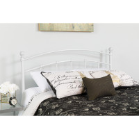 Flash Furniture HG-HB1706-WH-F-GG Woodstock Decorative White Metal Full Size Headboard 